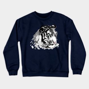 White Tiger Polygonal Artwork Crewneck Sweatshirt